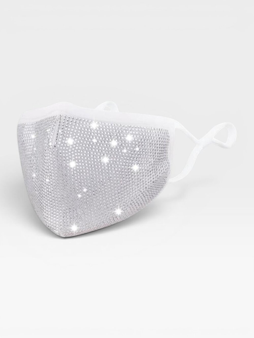 White Rhinestone Face Mask NWT Sealed | Crystal Glam Sparkle Fashion Mask Bridal
